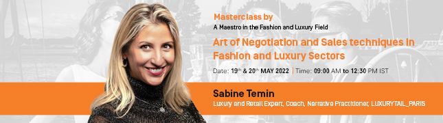 Masterclass on Art of Negotiation and Sales techniques in Fashion and Sectors by Sabine Temin